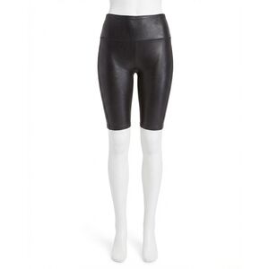 NEW SPANX faux leather bike shorts in black